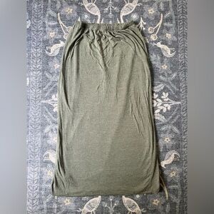 Comfy USA Olive Green Stretch Maxi Pencil  Skirt